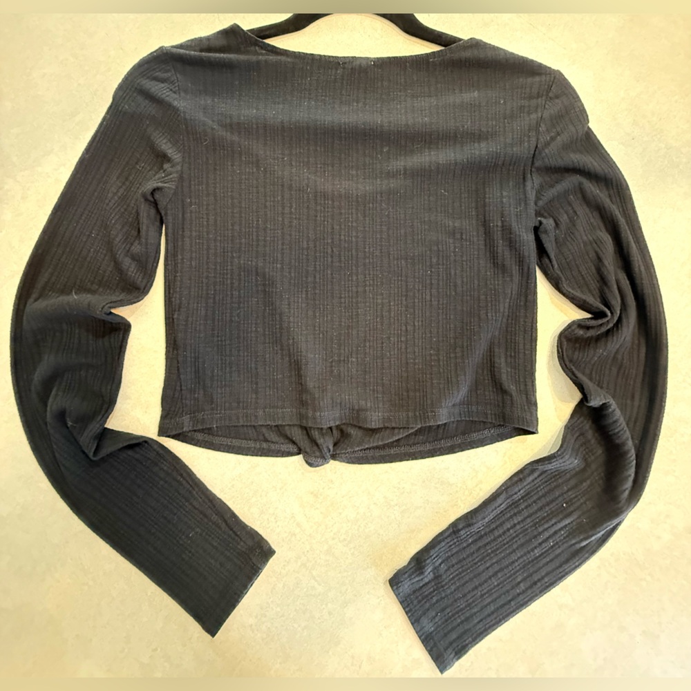 Garage Black Ribbed Crop Top - Picture 2 of 4